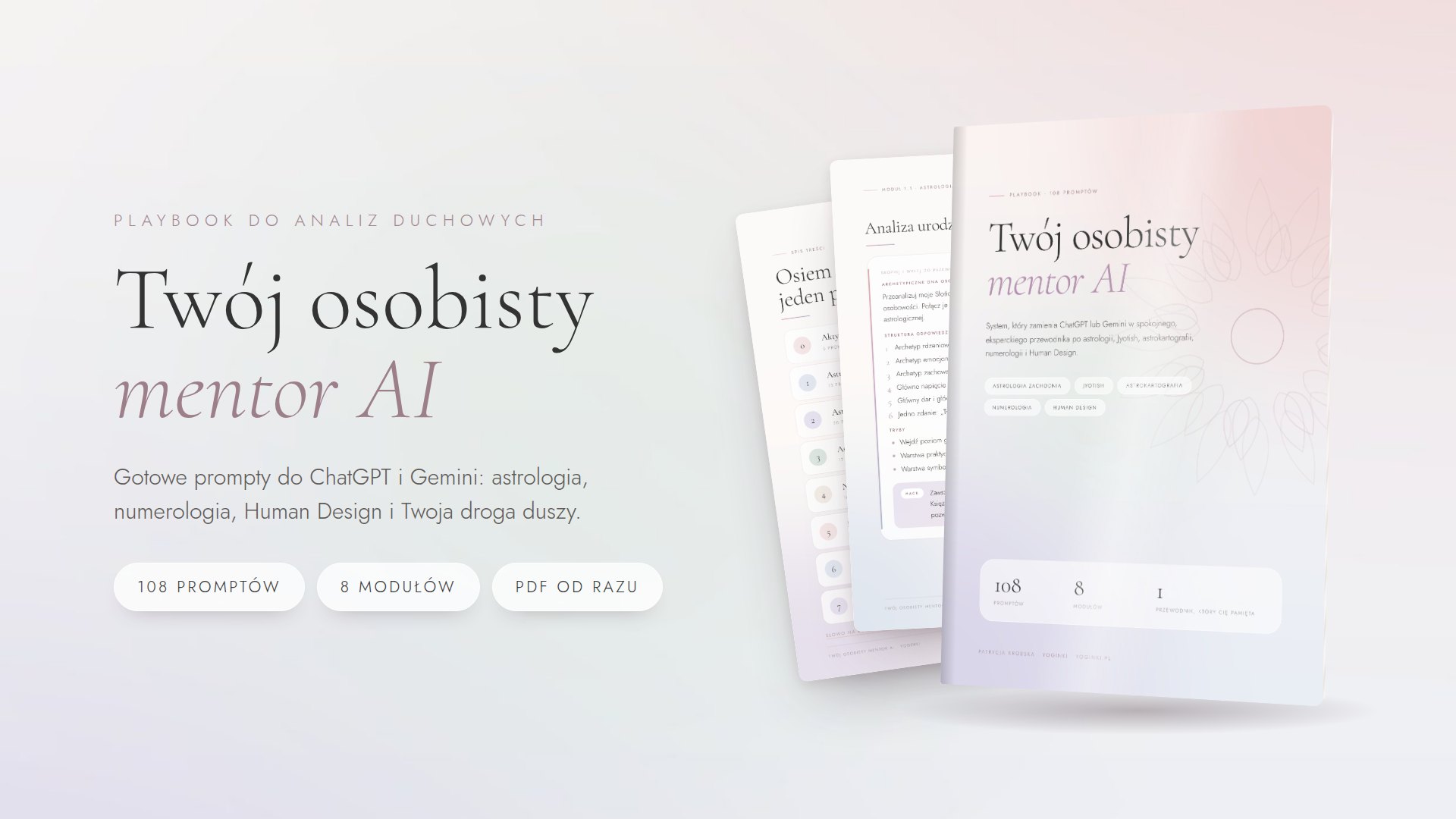 Twój osobisty mentor AI — playbook do analiz duchowych, 108 promptów